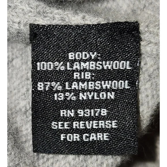 MAGASCHONI Mens Size XL/T Classic Gray Crew Neck Raglan Sleeve Lambswool Sweater - Picture 4 of 6